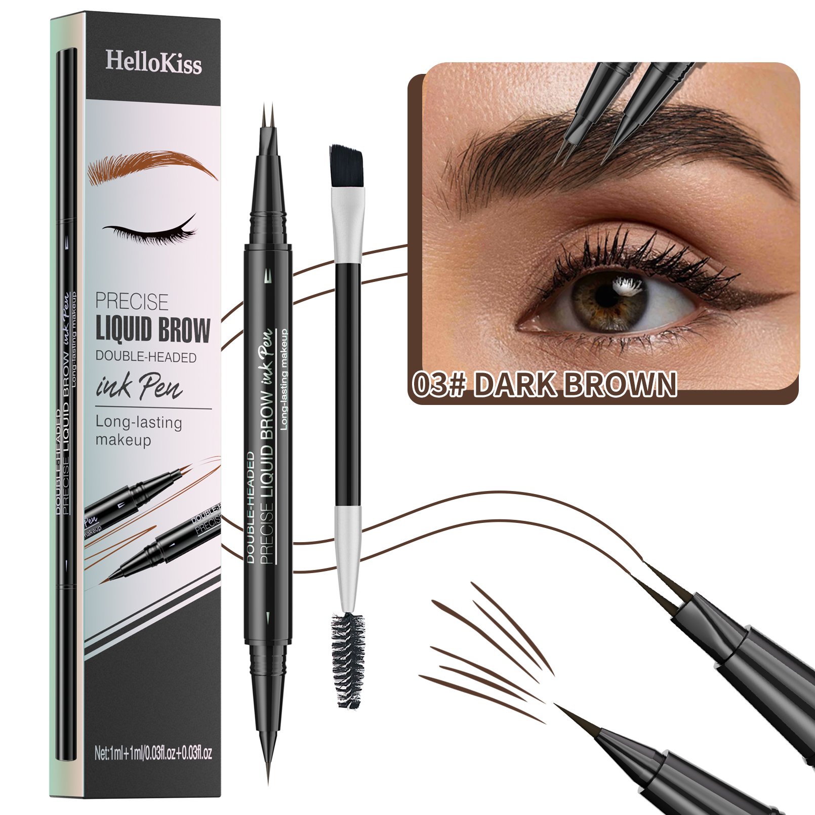 2-in-1 Waterproof Eyebrow Pen