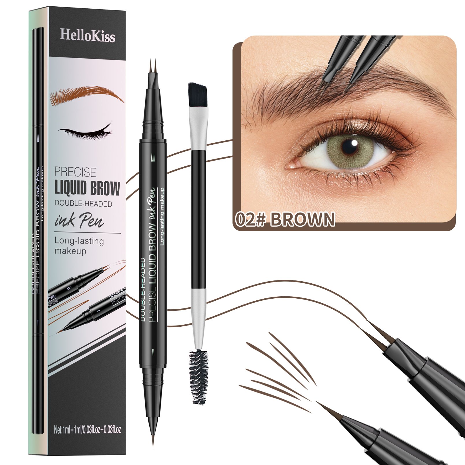 2-in-1 Waterproof Eyebrow Pen