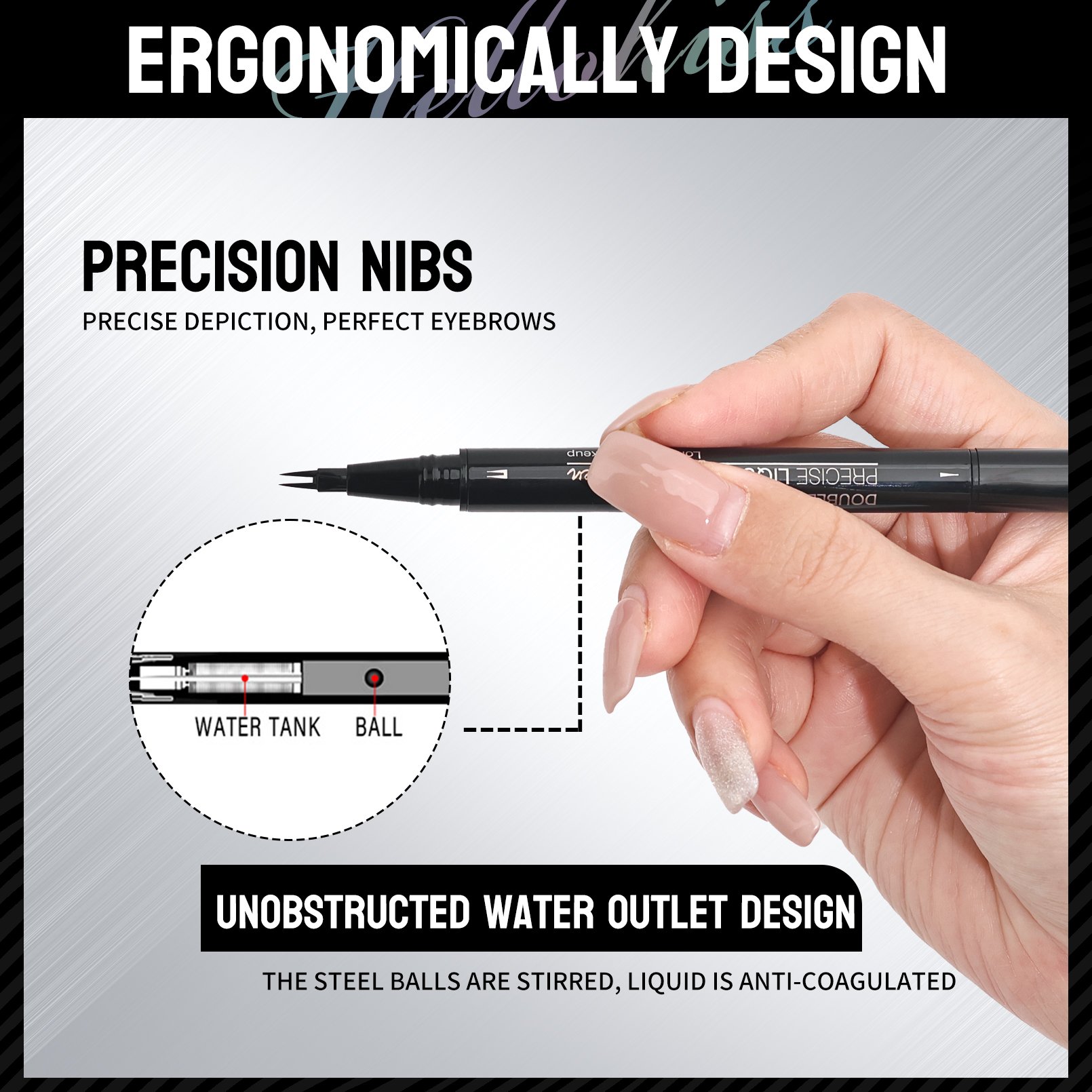 2-in-1 Waterproof Eyebrow Pen
