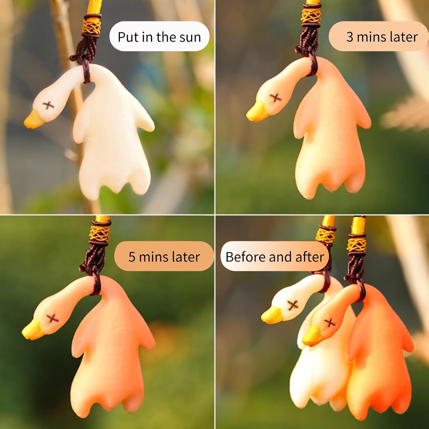 UV Color-Changing Roast Duck Keychain