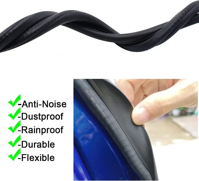 2PCS Car Door Seal Strip with Built-in Steel Clips, B-Pillar Sealing Strip