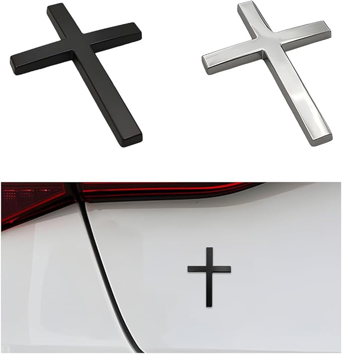 Metal Jesus Christ Cross Badge Stickers