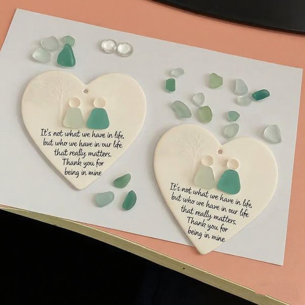 Heart-Shaped Sea Glass Friendship Decor
