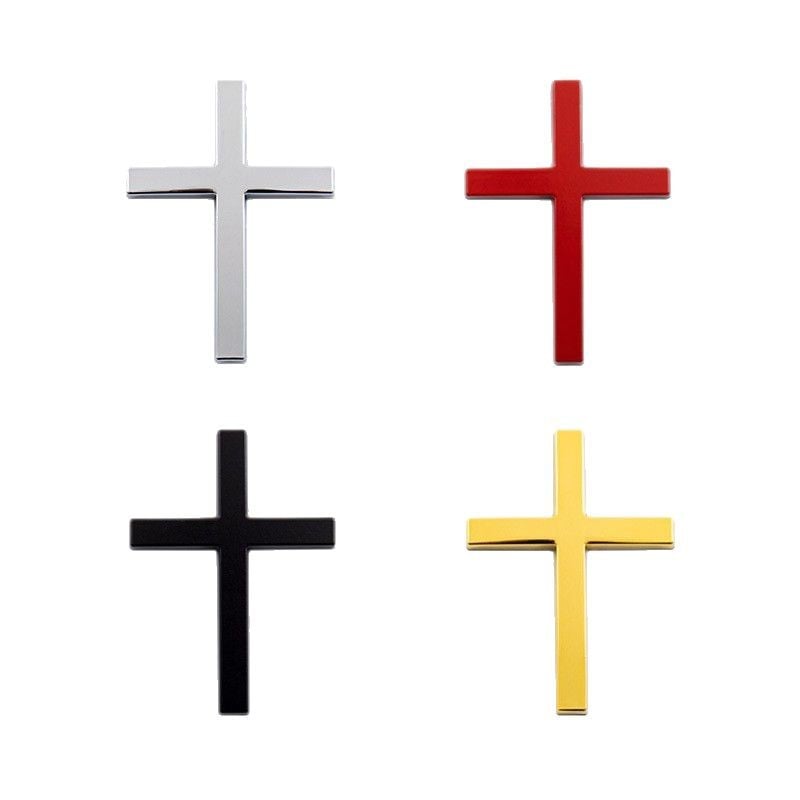 Metal Jesus Christ Cross Badge Stickers