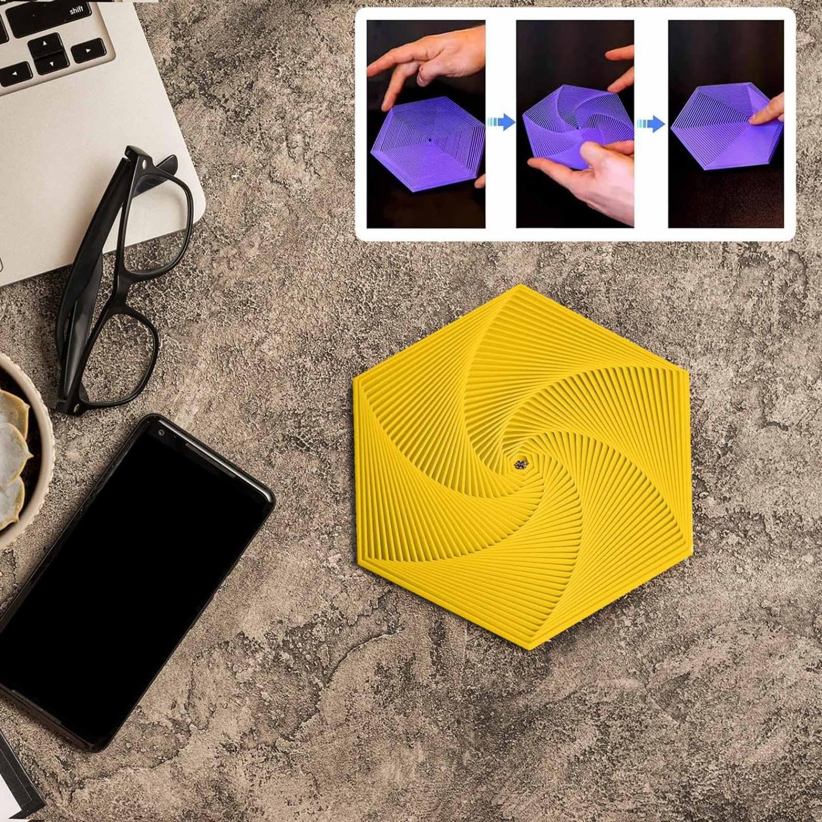 3D Printed Hexagonal Magic Spiral Tower Puzzle Decompression Toy