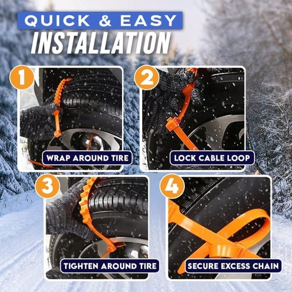 Universal Reusable Anti-skid Nylon Tire Chains