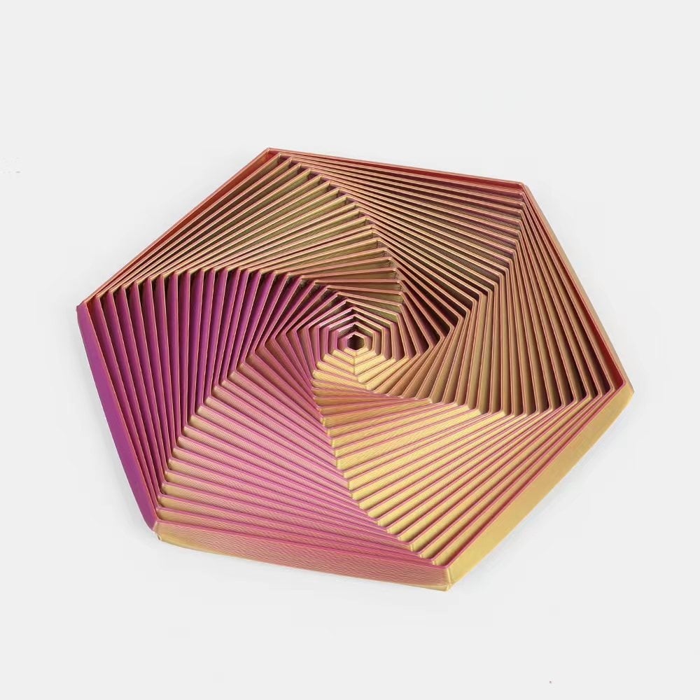3D Printed Hexagonal Magic Spiral Tower Puzzle Decompression Toy