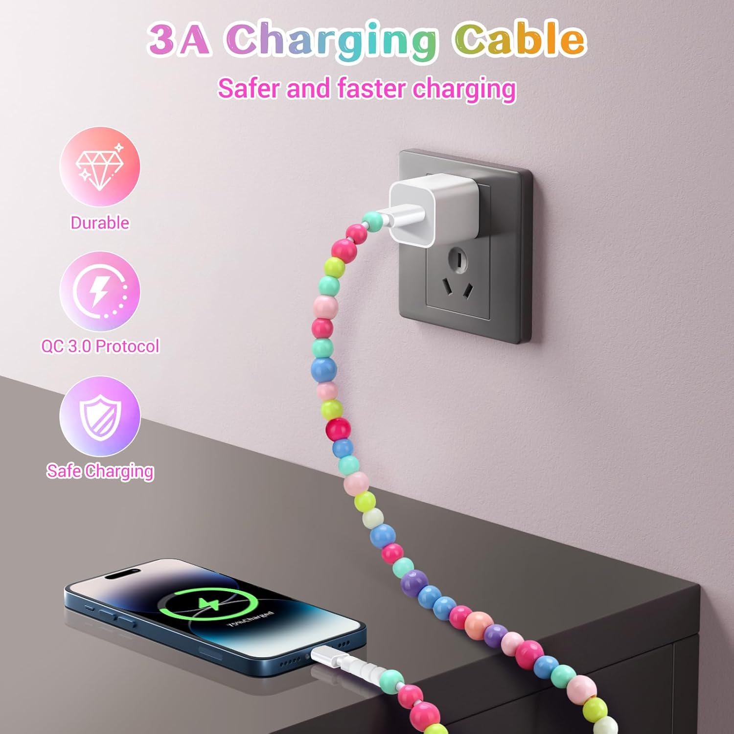 Colorful charger cable