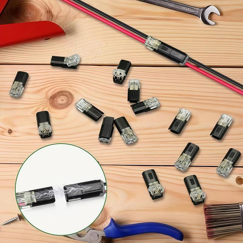 Double-Wire Plug-in Connector Led Light Strip Connectors 2 Pin.Led Strip Lights Connectors Low Voltage Wire Connector with Locking Buckle.Fast Connect Plugs Led Connectors for Strip Lights-YY. lead strip automotive wiring electricity