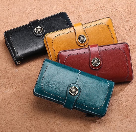 RFID Leather Wallets for Women