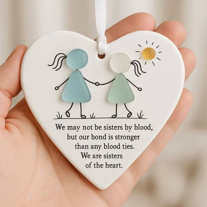 Heart-Shaped Sea Glass Friendship Decor