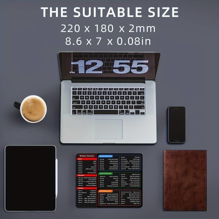 Large Size Mouse Pad With Creative Office Shortcuts For Word/Excel/PowerPoint