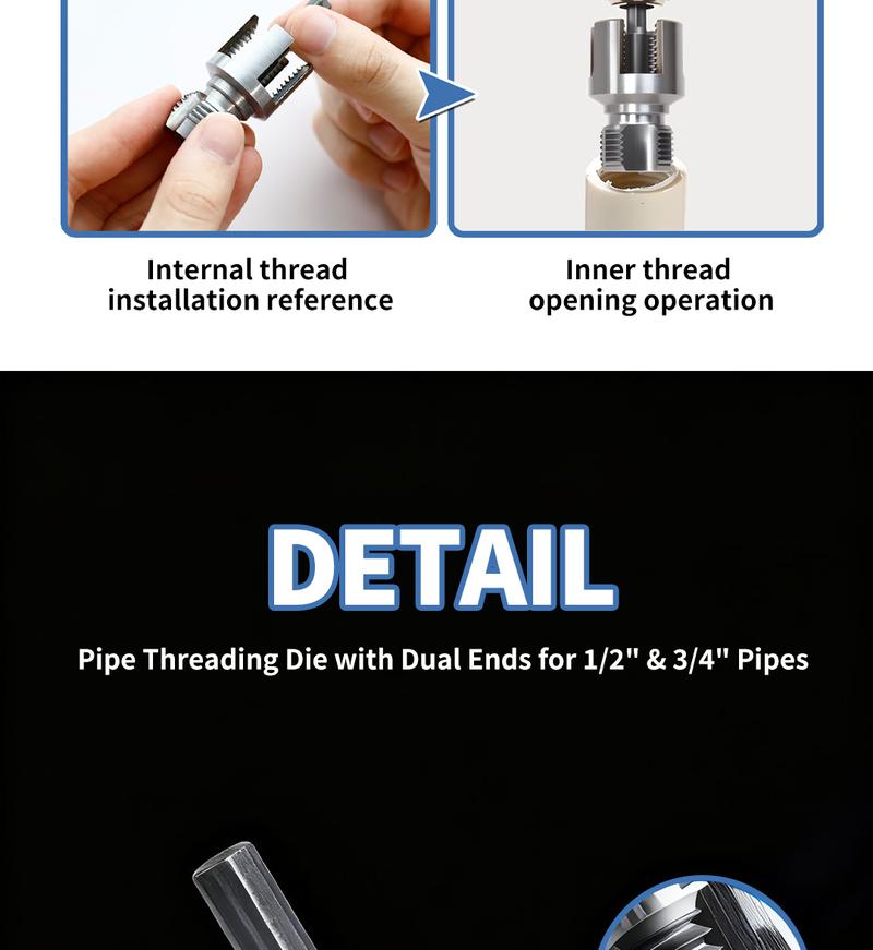 SOPAMI Pipe Tapping and Threading Tool | Dual-Specification Compatible. Wear-Resistant and Durable. Maximizing Efficiency in Pipe Installation and Repair!