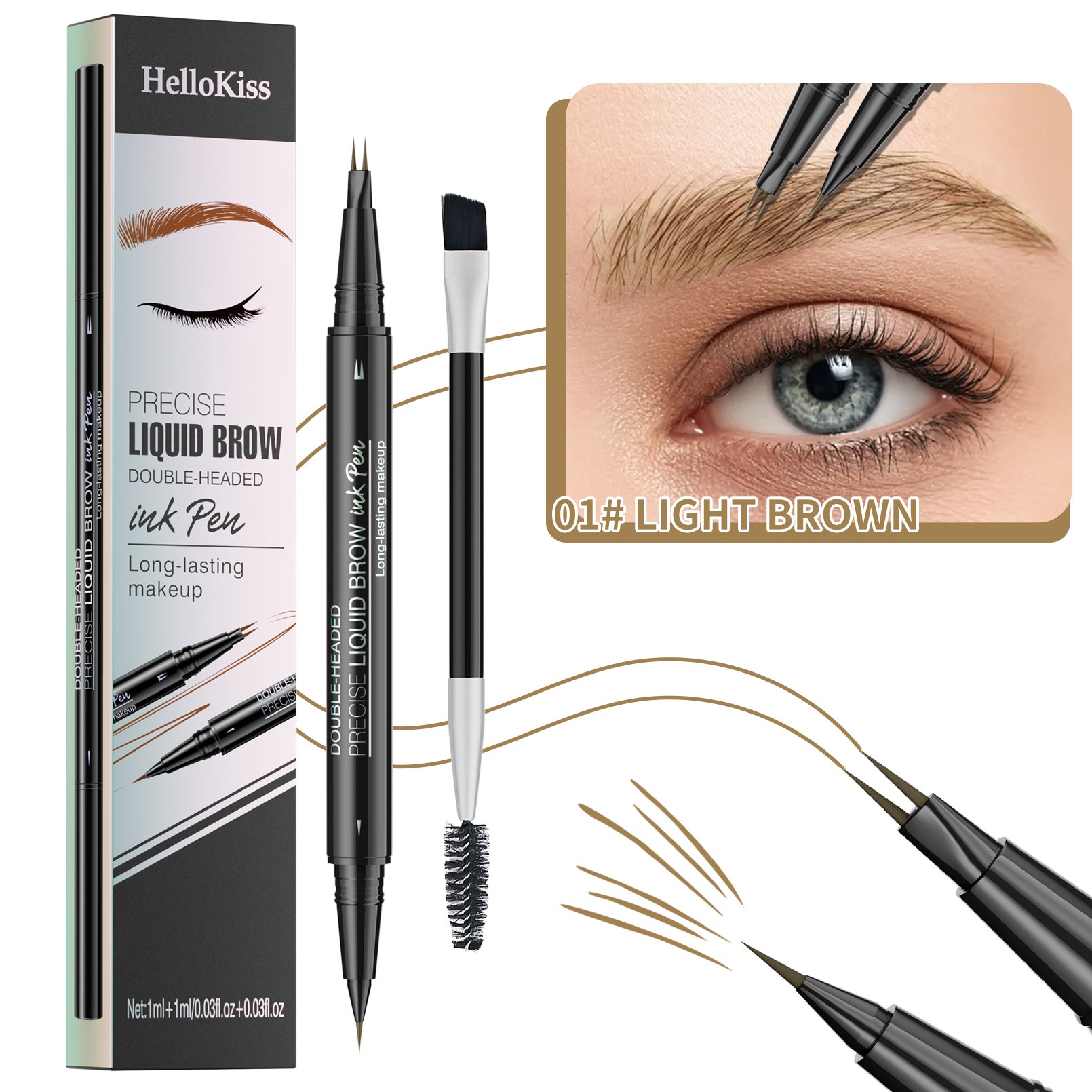2-in-1 Waterproof Eyebrow Pen