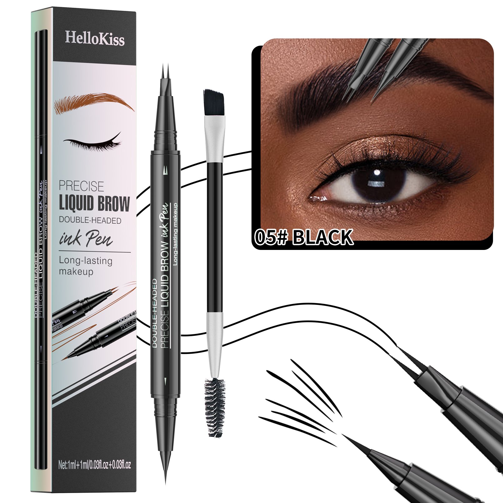 2-in-1 Waterproof Eyebrow Pen