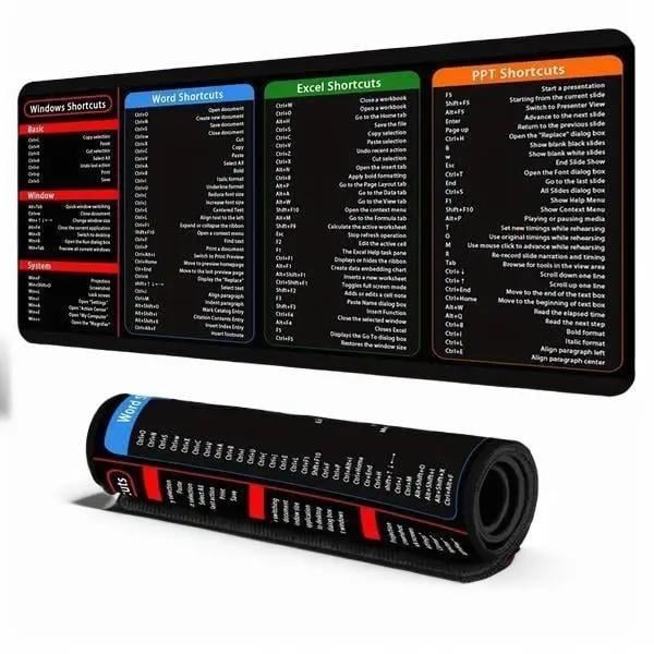 Large Size Mouse Pad With Creative Office Shortcuts For Word/Excel/PowerPoint