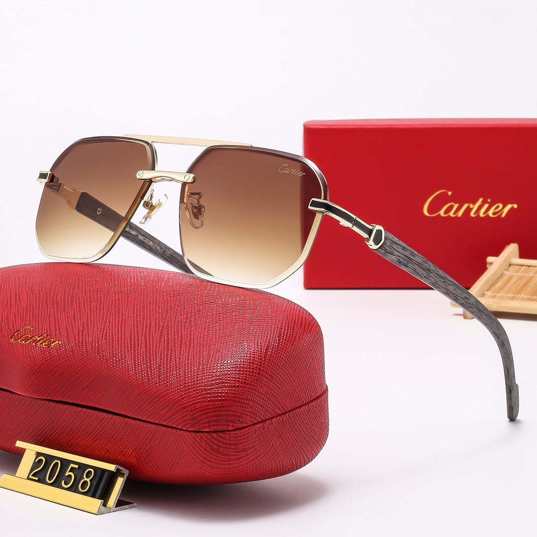 Wooden leg aviator multi-color sunglasses 2058
