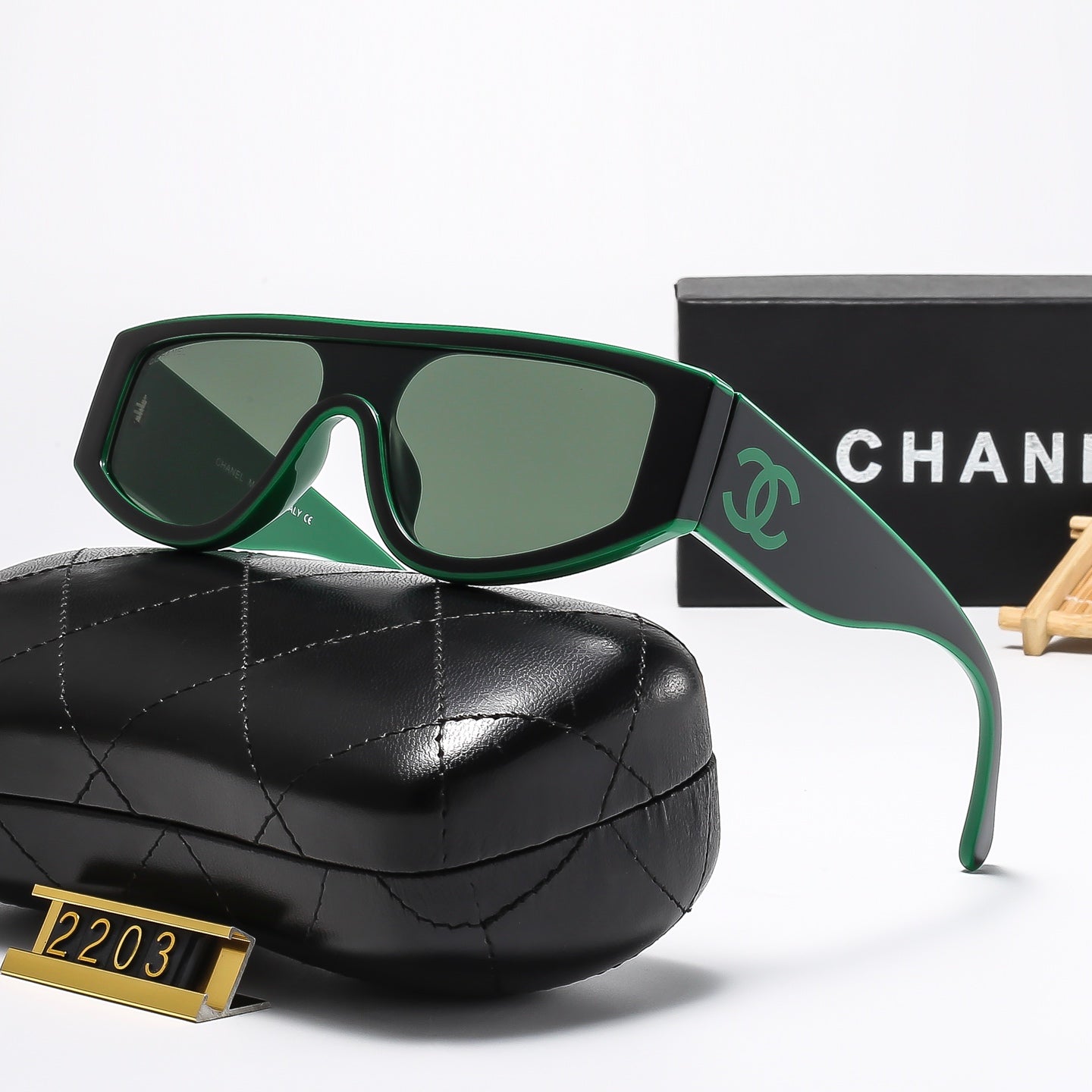 Matching color personality cat-eye sunglasses 2203