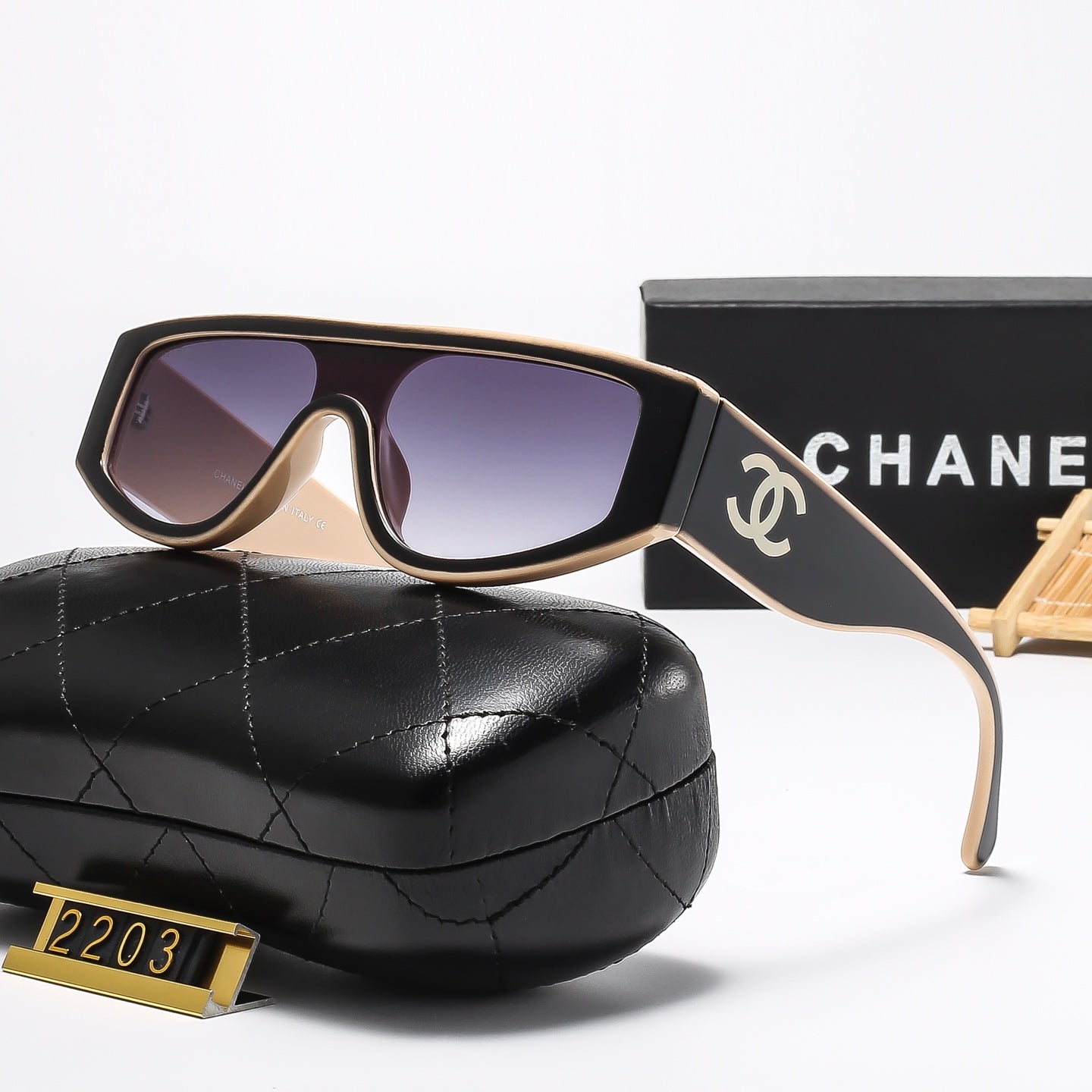 Matching color personality cat-eye sunglasses 2203