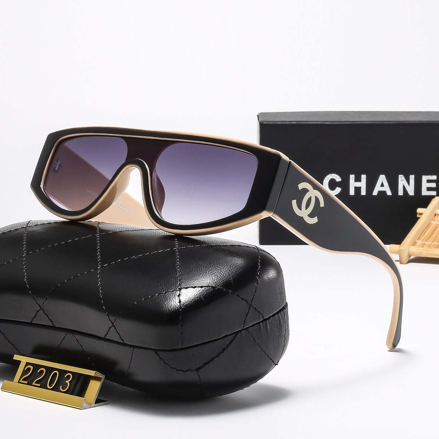 Matching color personality cat-eye sunglasses 2203