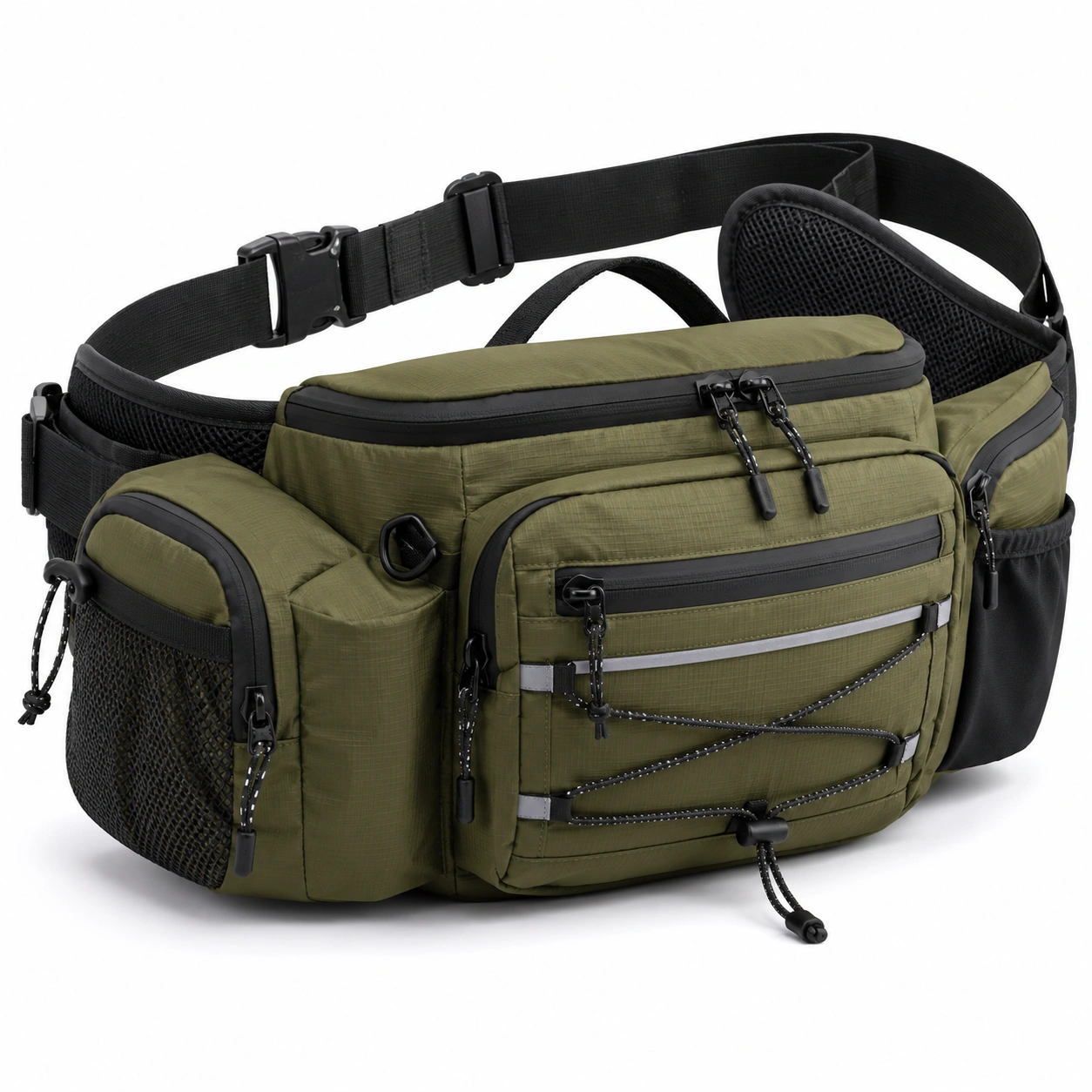 Torba biodrowa outdoor z organizerem Zielona