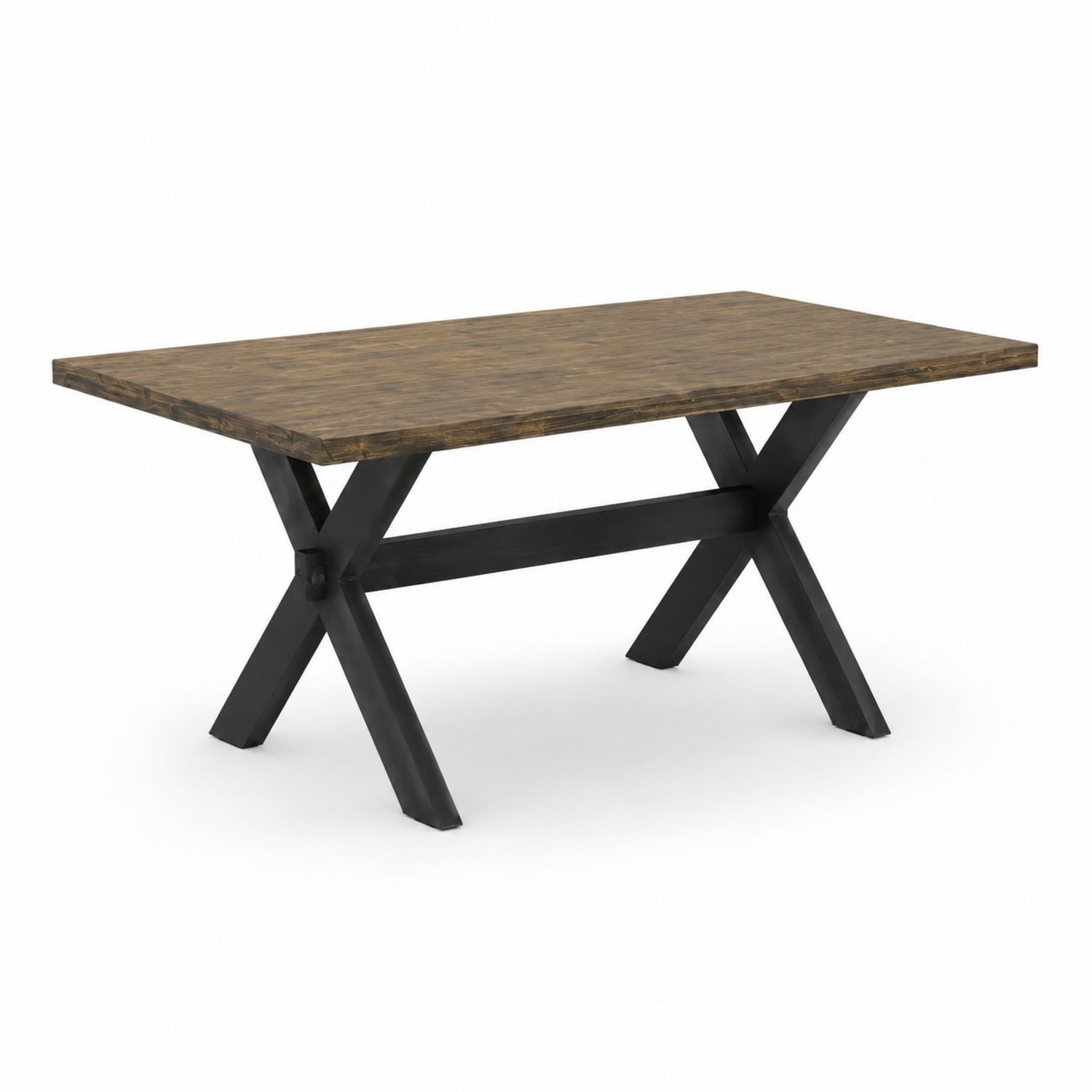 Tavolo da pranzo in legno e metallo 180x90x75 cm Marrone/Nero-Velrivar