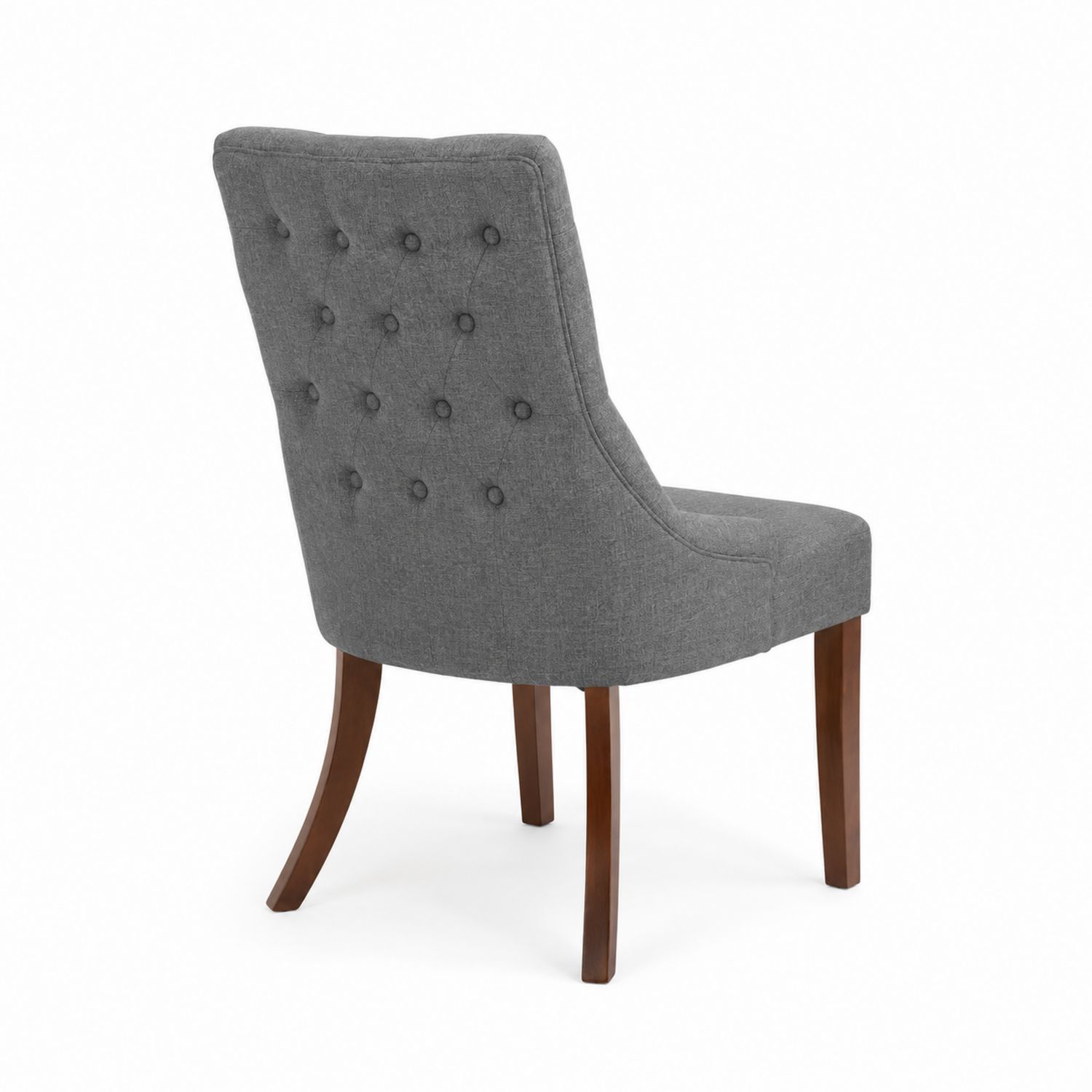 Sedia in tessuto grigio con gambe in legno-Velrivar