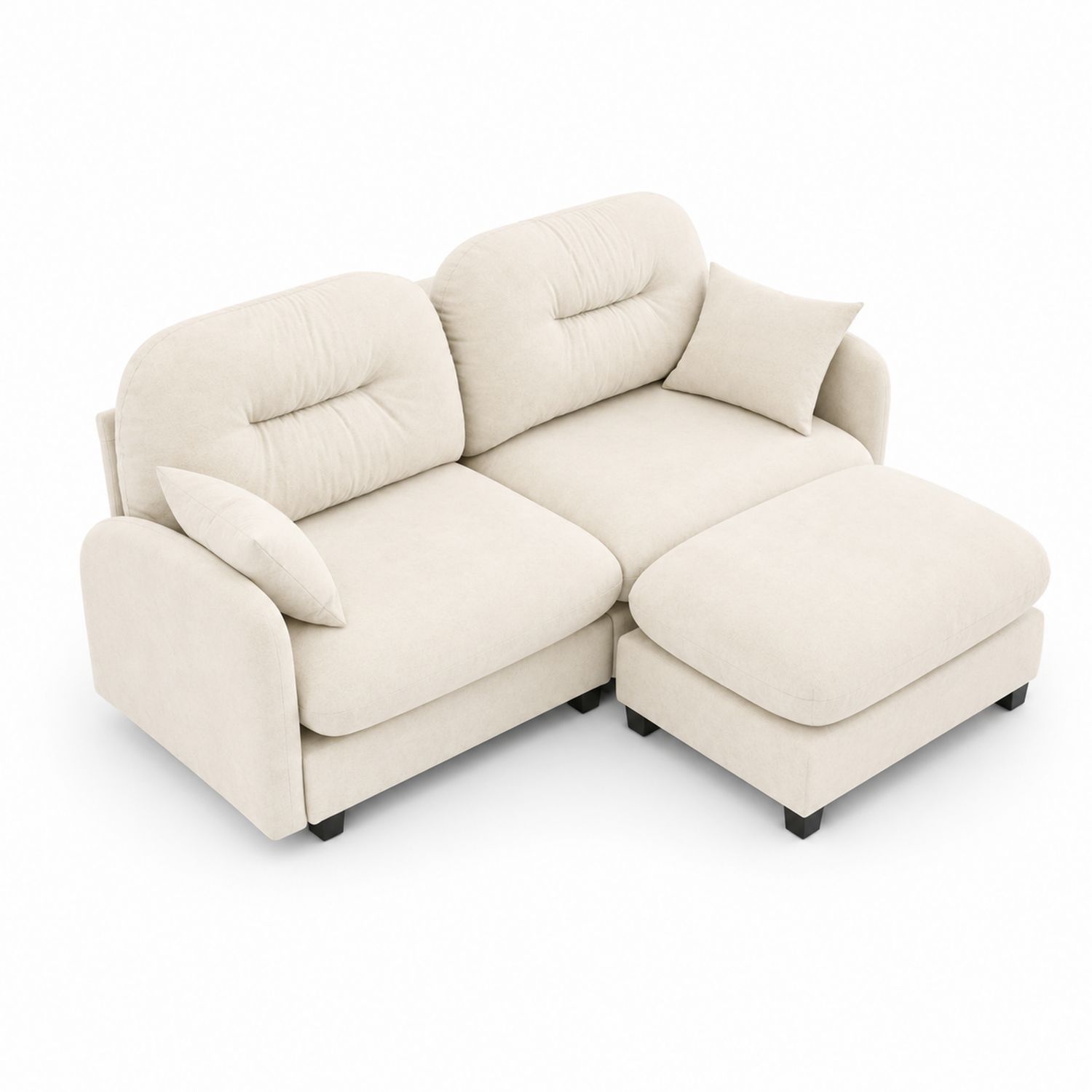 Divano ad angolo in tessuto beige con chaise longue-Velrivar