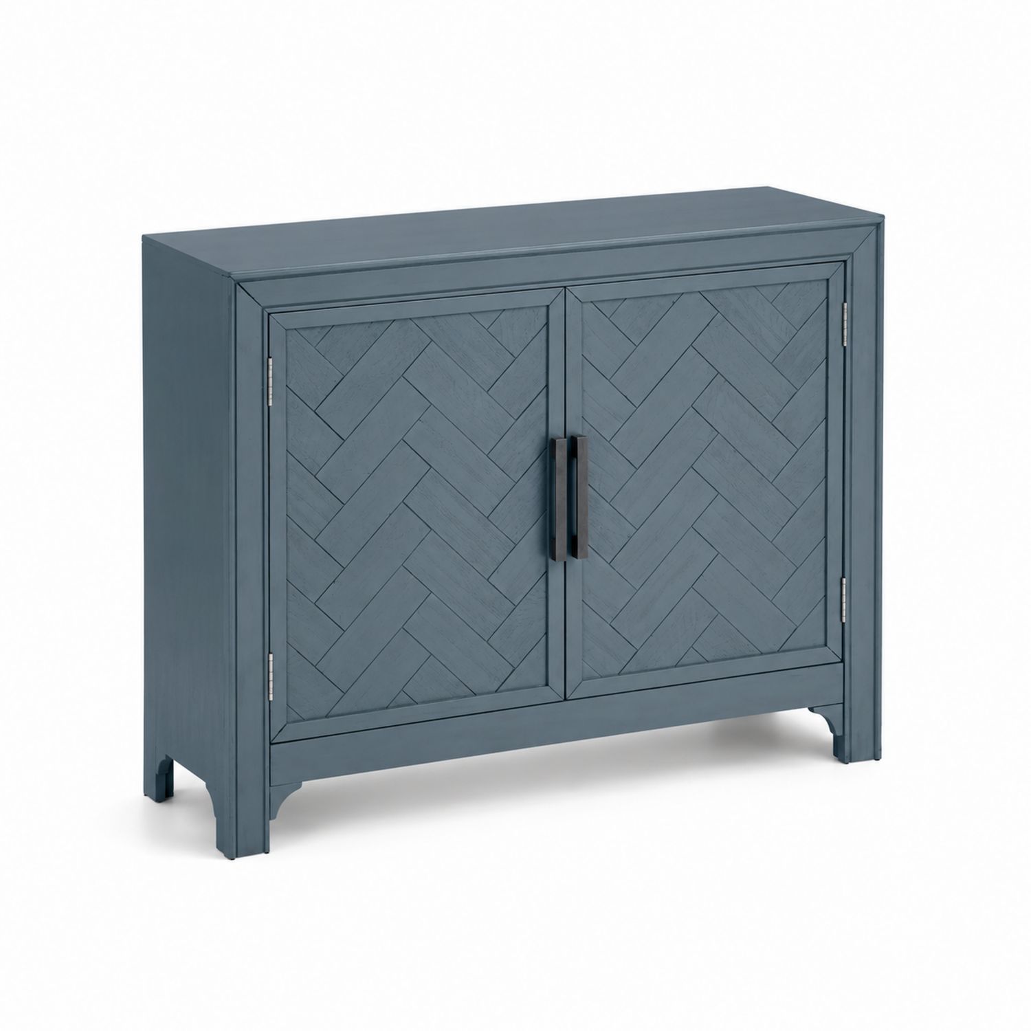 Credenza in legno di pino blu con ante a doppio sportello 80x40x80 cm-Velrivar