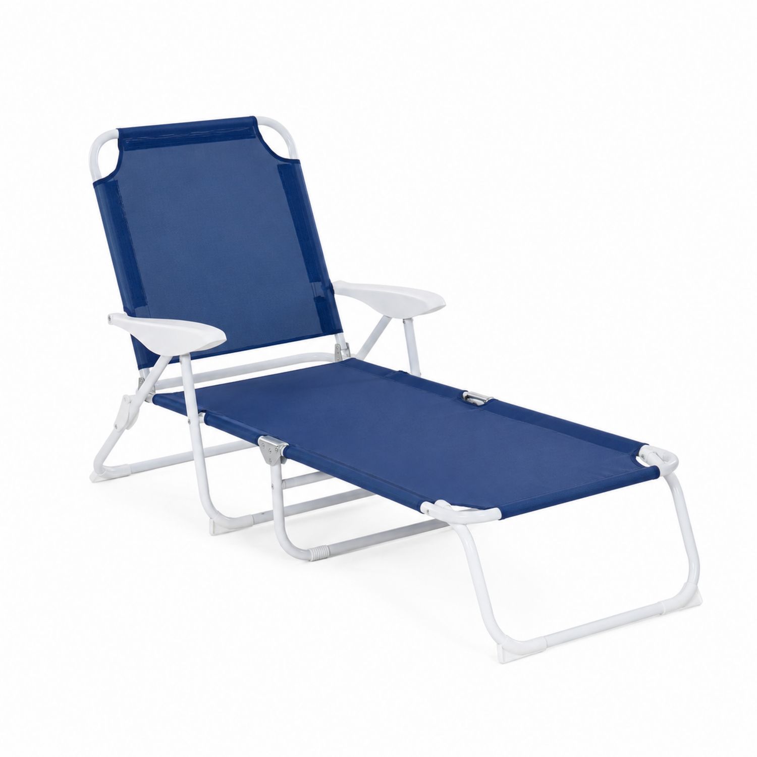 Sedia a Sdraio Pieghevole in Alluminio Blu con Poliestere-Velrivar