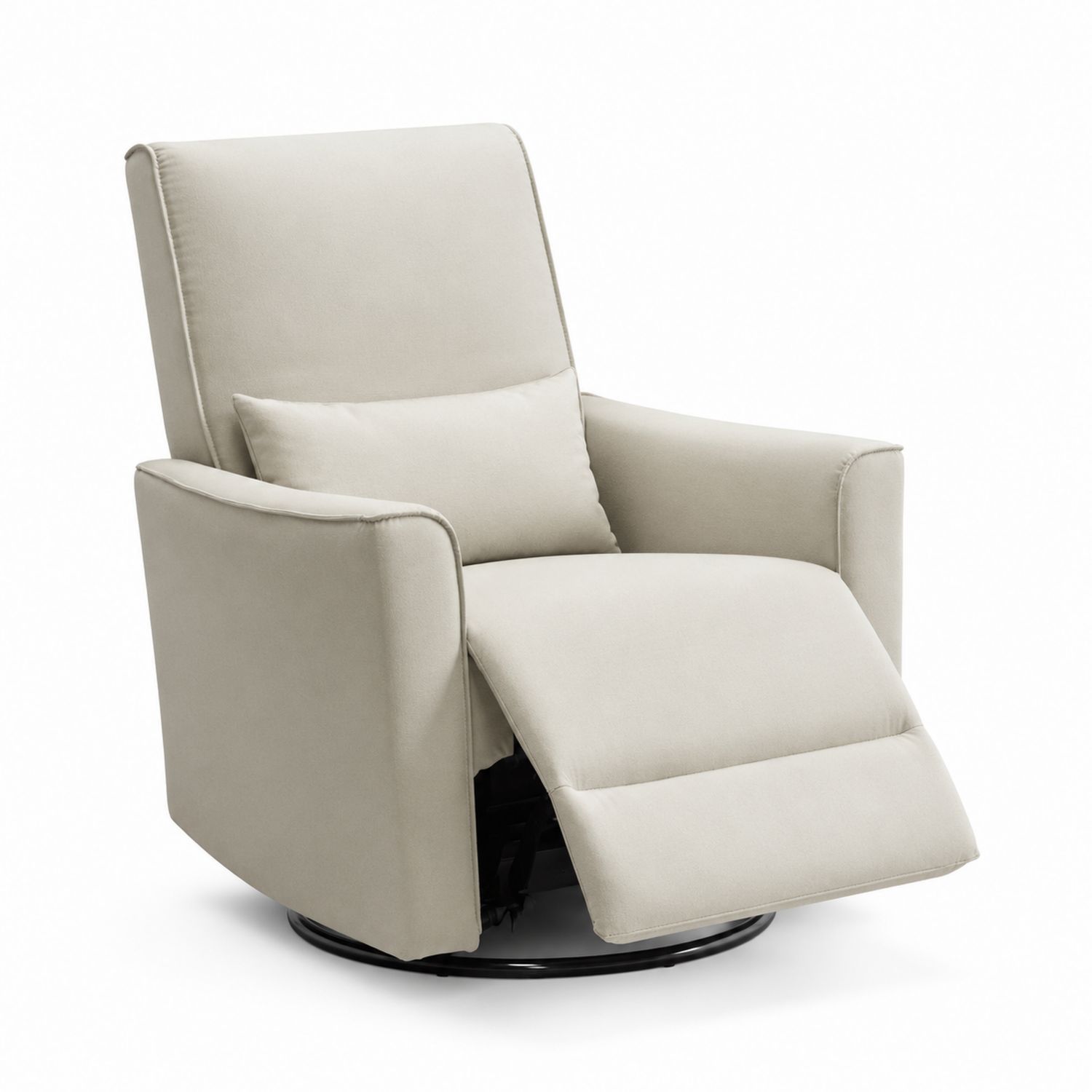 Poltrona reclinabile in tessuto poliestere con base in metallo Beige-Velrivar