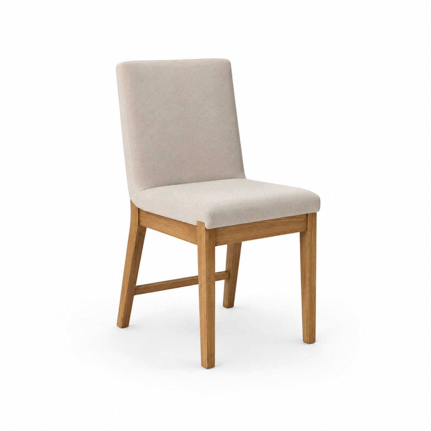 Sedia da pranzo in legno con tessuto beige-Velrivar