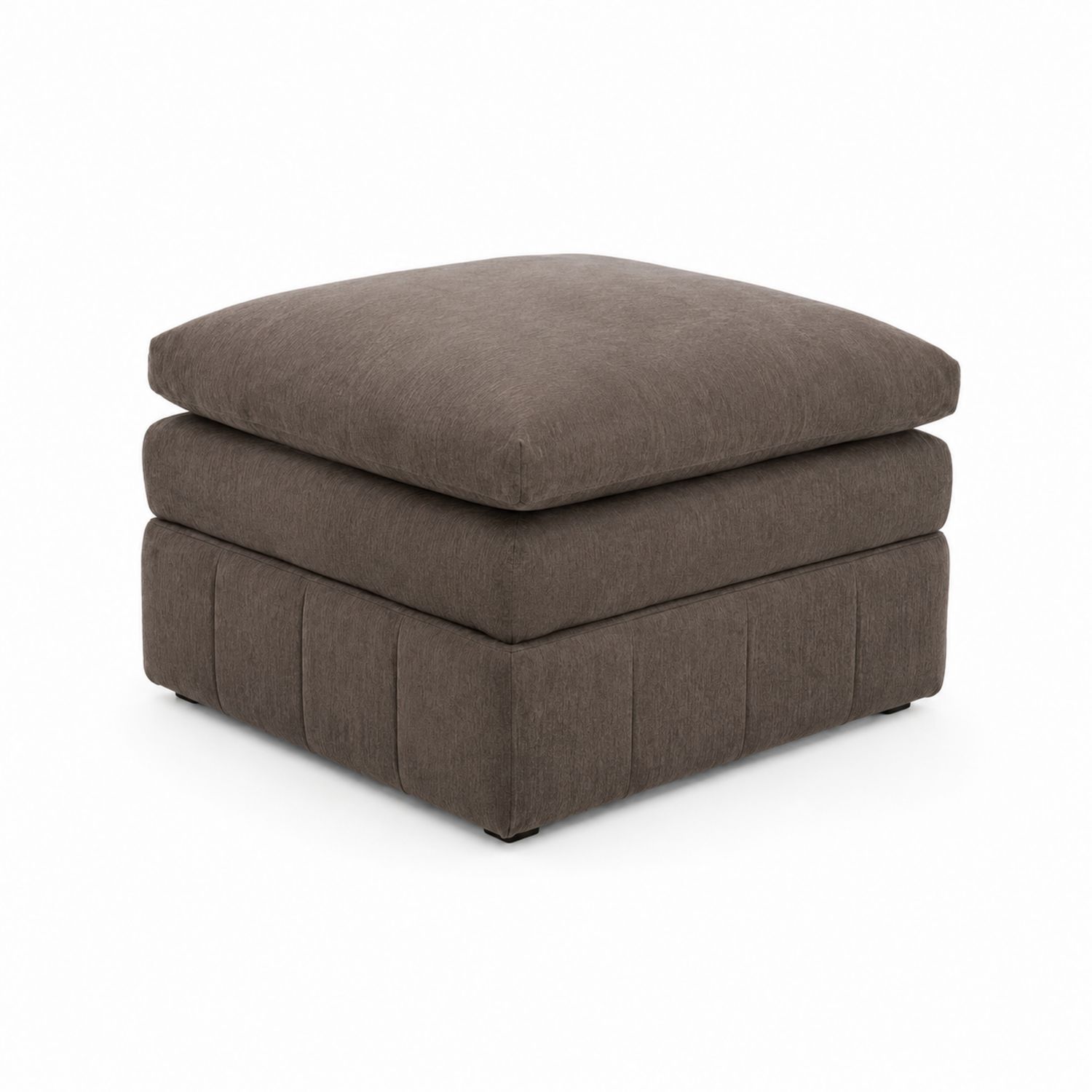 Pouf quadrato in tessuto poliestere marrone 90x90x45 cm-Velrivar