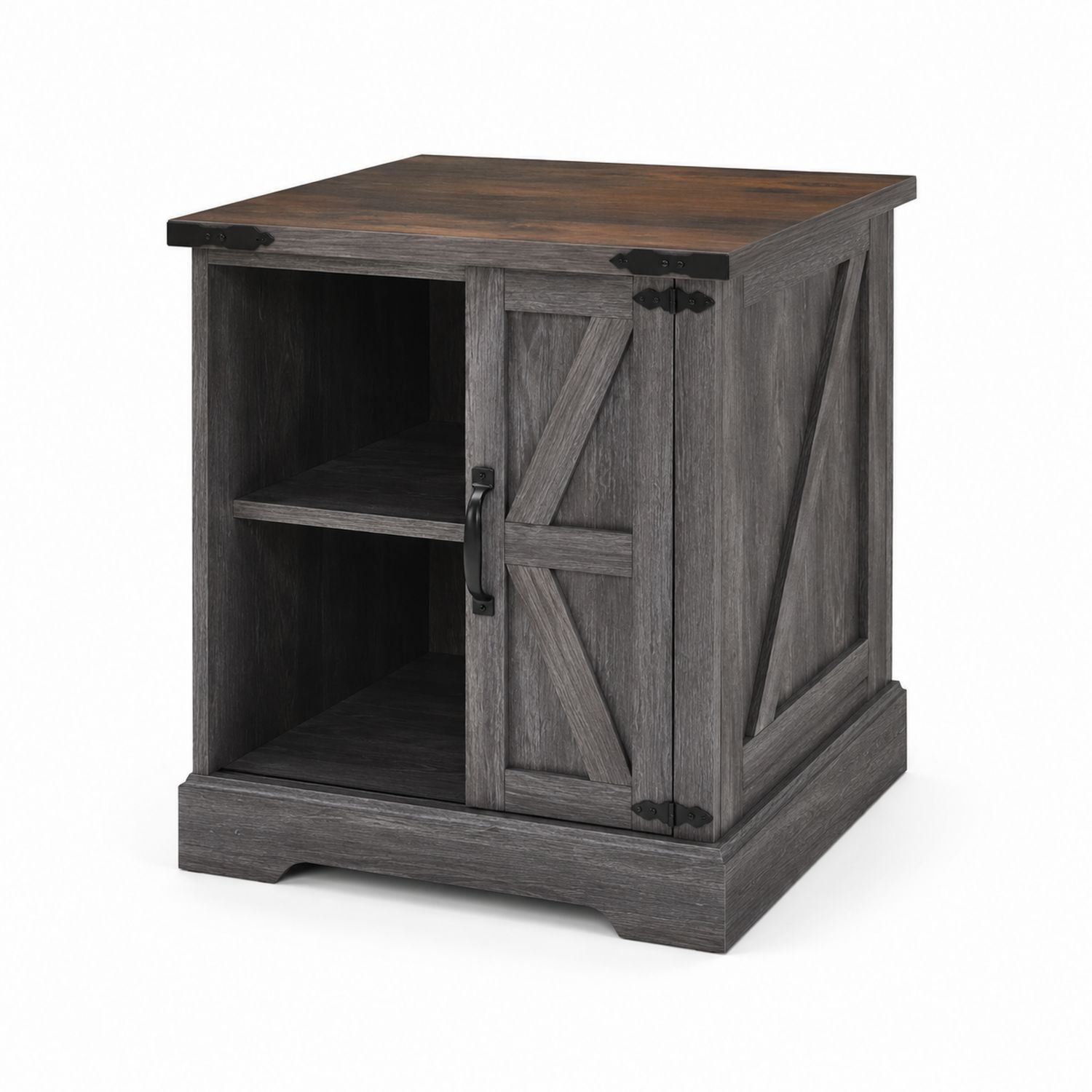 Comodino in legno MDF con anta e scaffale interno-Velrivar