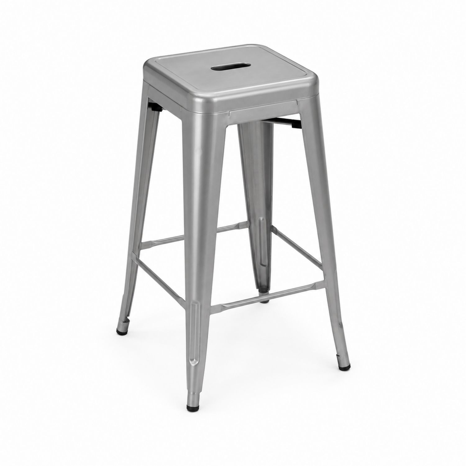 Sgabello in metallo argento 76 cm-Velrivar