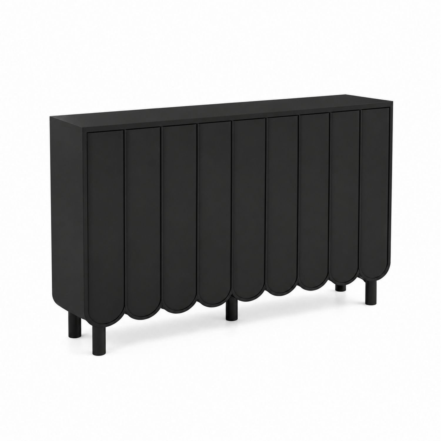 Credenza in Legno Nero 120x30x80 cm-Velrivar