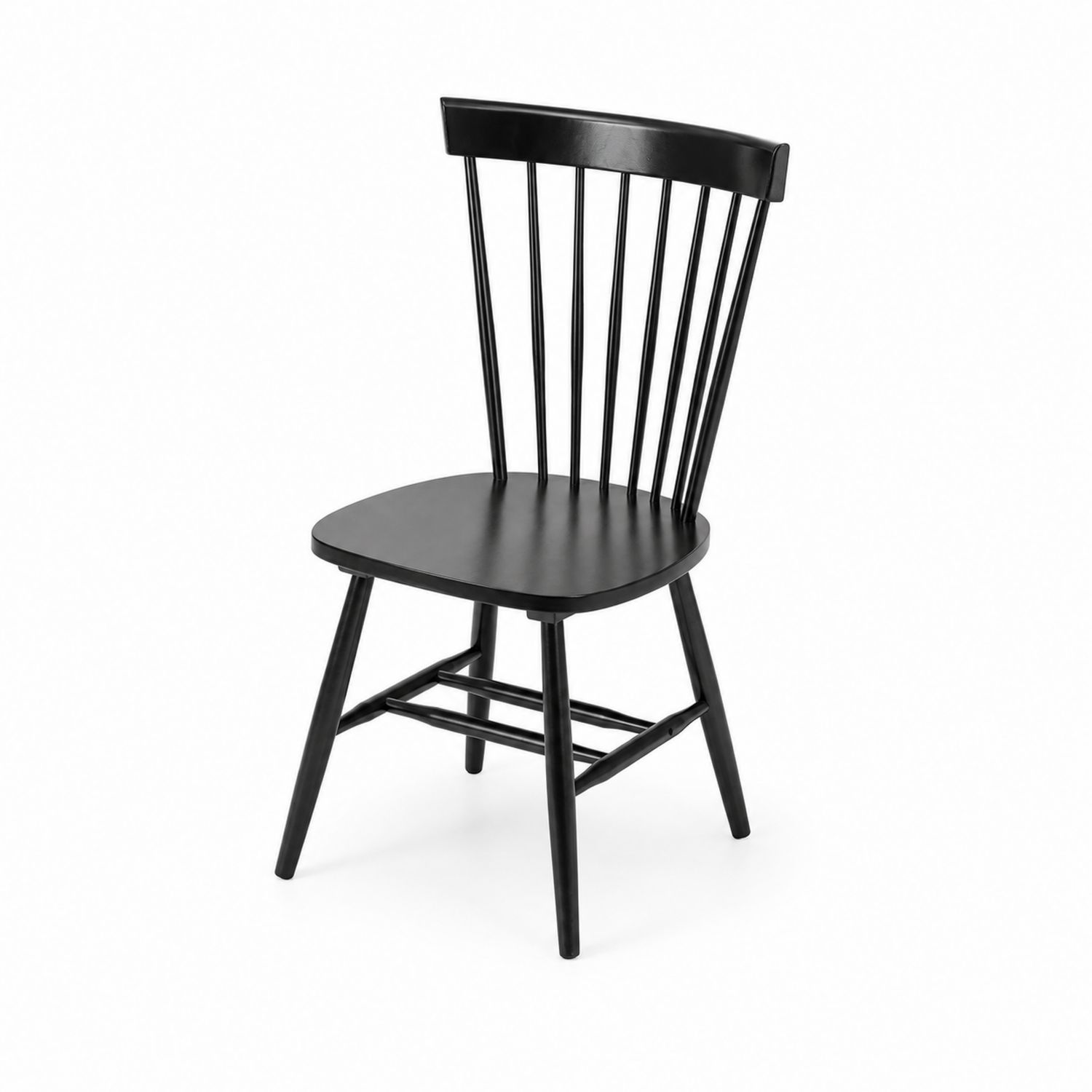 Sedia da pranzo in legno massello nera 45x53x85 cm-Velrivar