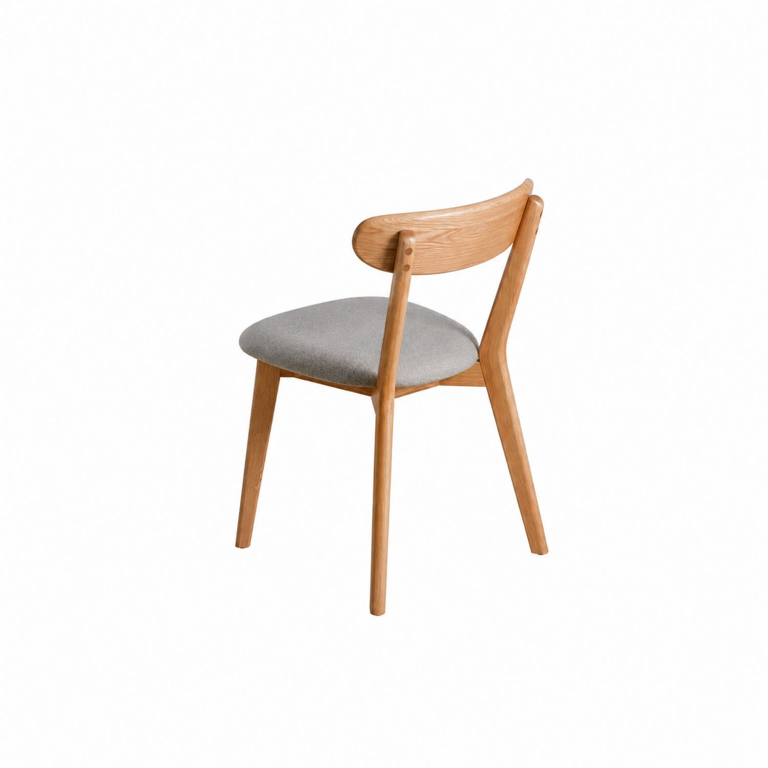 Sedia in legno massello con seduta in tessuto grigio-Velrivar
