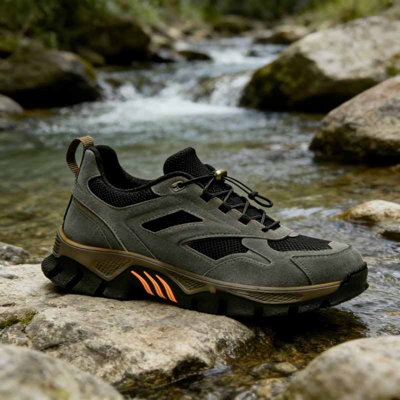 BWAY®Men's Genuine Leather Outdoor Breathable  Walking Shoes
