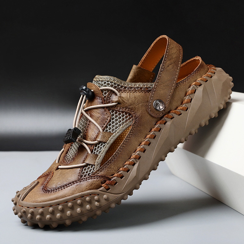 BWAY® Men's handmade genuine leather orthopedic slip-on shoes