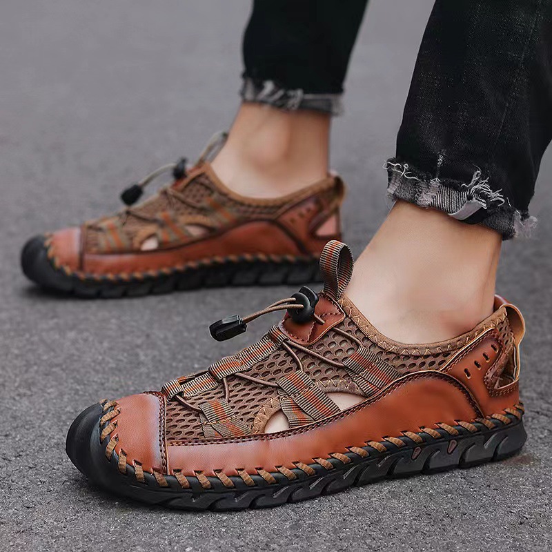 BWAY® Men's handmade genuine leather orthopedic breathable boots