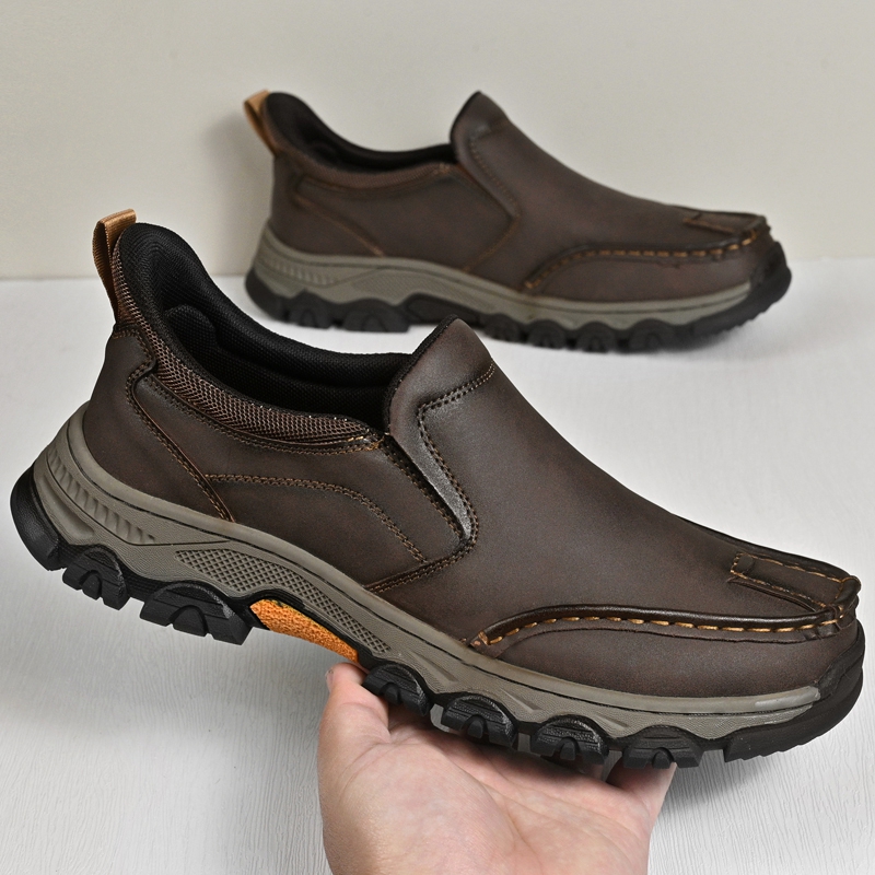 BWAY®Men's Genuine Leather Walking Shoes with Wide Toe Box
