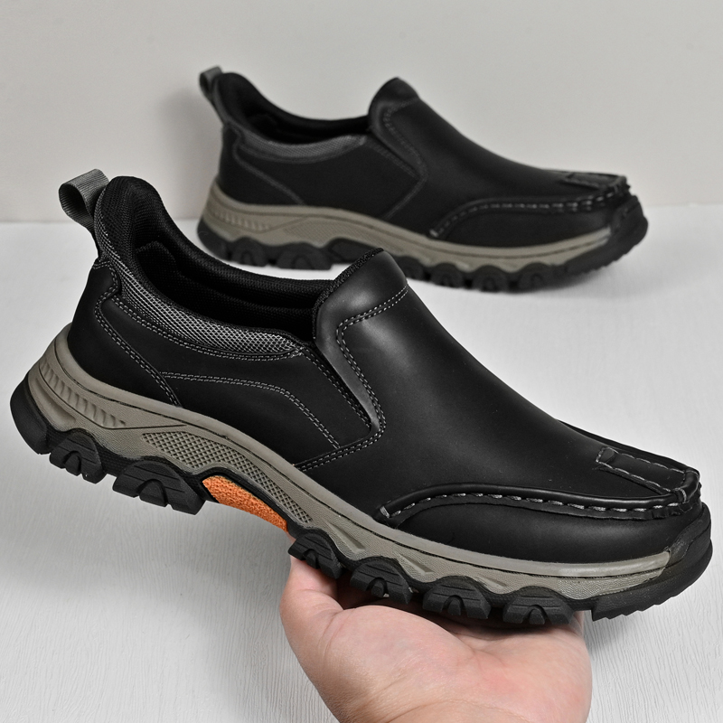 BWAY®Men's Genuine Leather Walking Shoes with Wide Toe Box