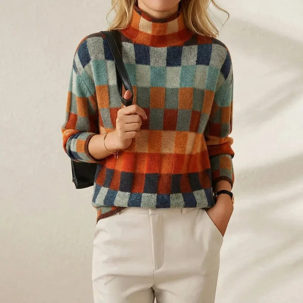 🔥Final Clearance Sale🔥Cashmere-Soft Cotton Mock Neck Sweater