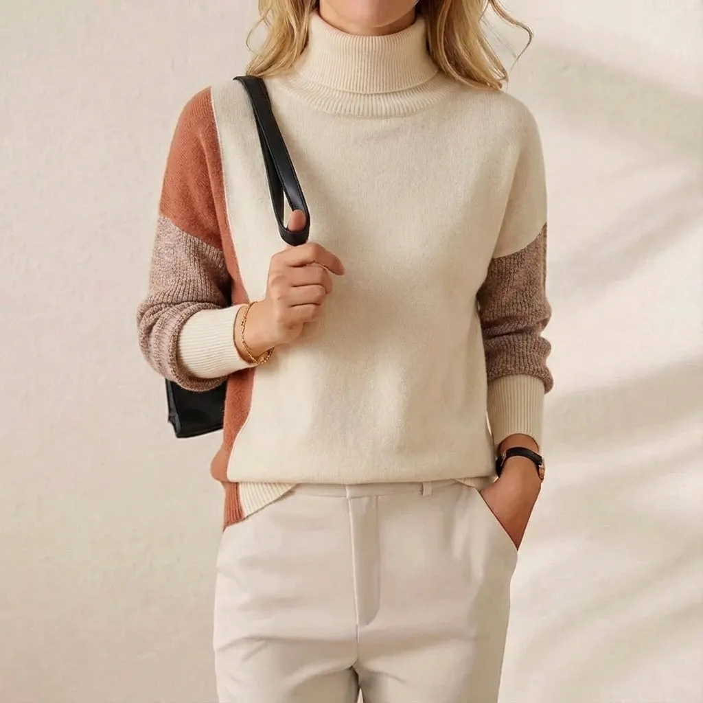 🔥Final Clearance Sale🔥Cashmere-Soft Cotton Mock Neck Sweater