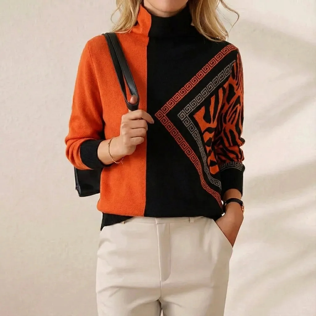 🔥Final Clearance Sale🔥Cashmere-Soft Cotton Mock Neck Sweater