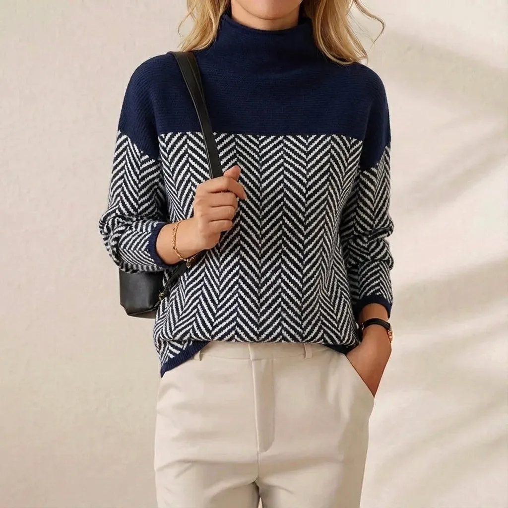 🔥Final Clearance Sale🔥Cashmere-Soft Cotton Mock Neck Sweater