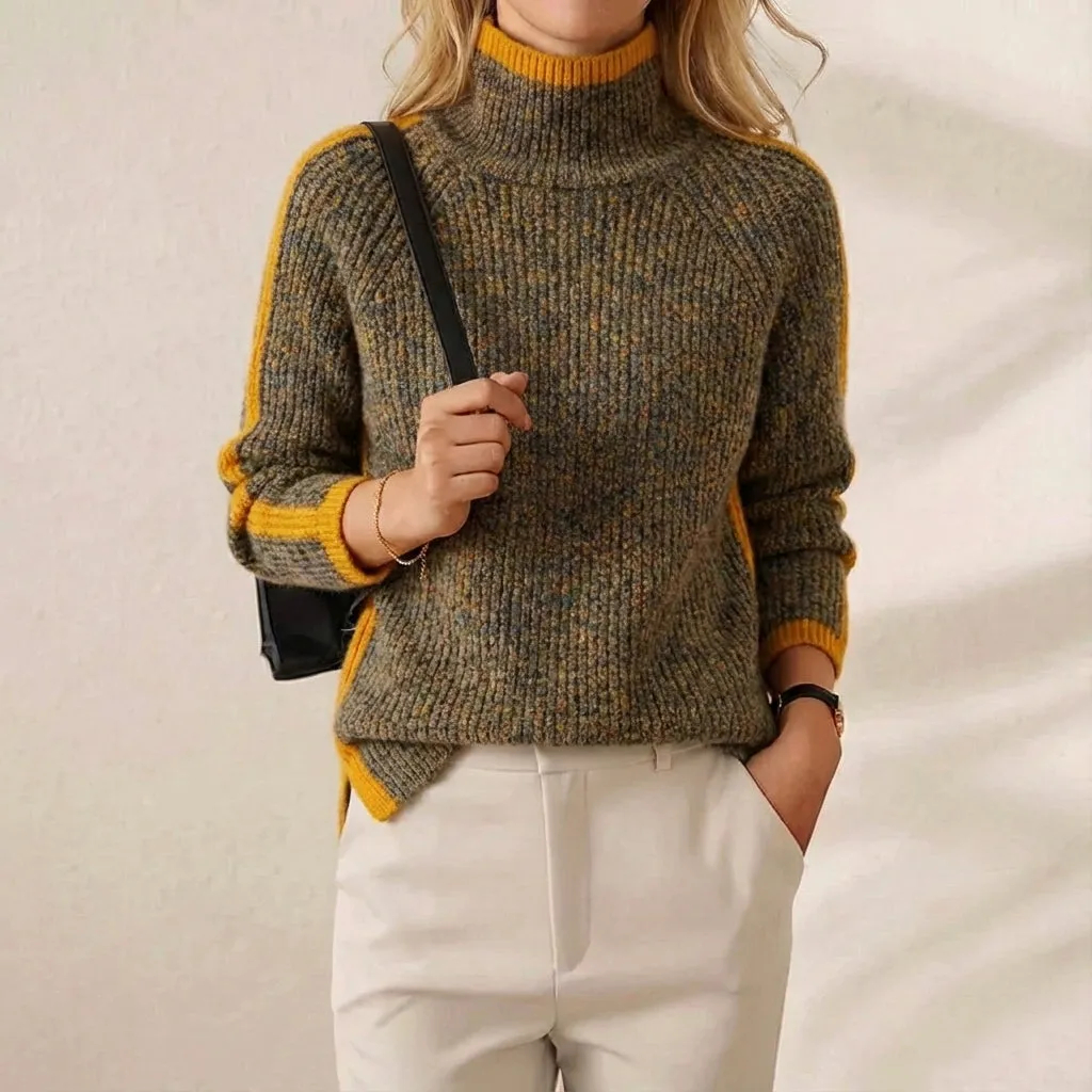 🔥Final Clearance Sale🔥Cashmere-Soft Cotton Mock Neck Sweater