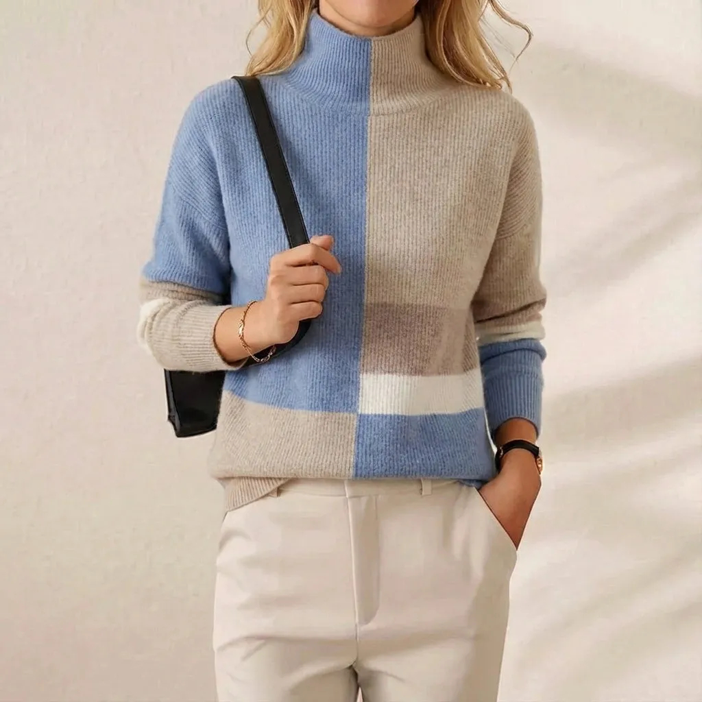 🔥Final Clearance Sale🔥Cashmere-Soft Cotton Mock Neck Sweater
