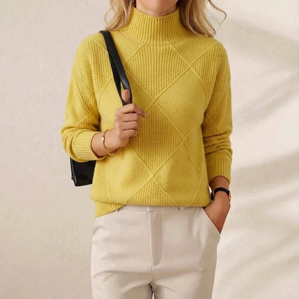 🔥Final Clearance Sale🔥Cashmere-Soft Cotton Mock Neck Sweater